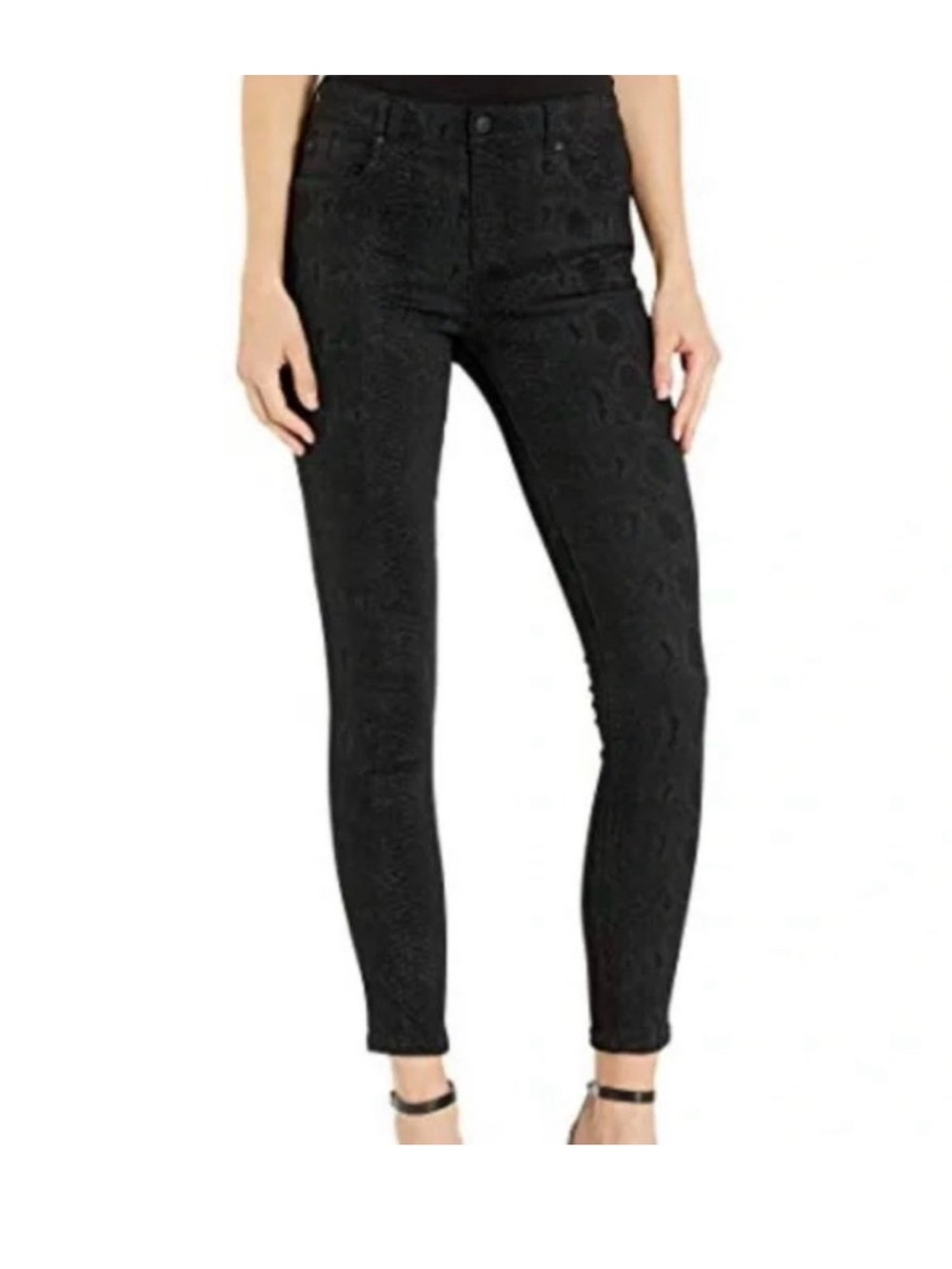 Joe's Jeans Skinny Mid Rise “The Icon” in Black Snakeskin Jeans Size 28